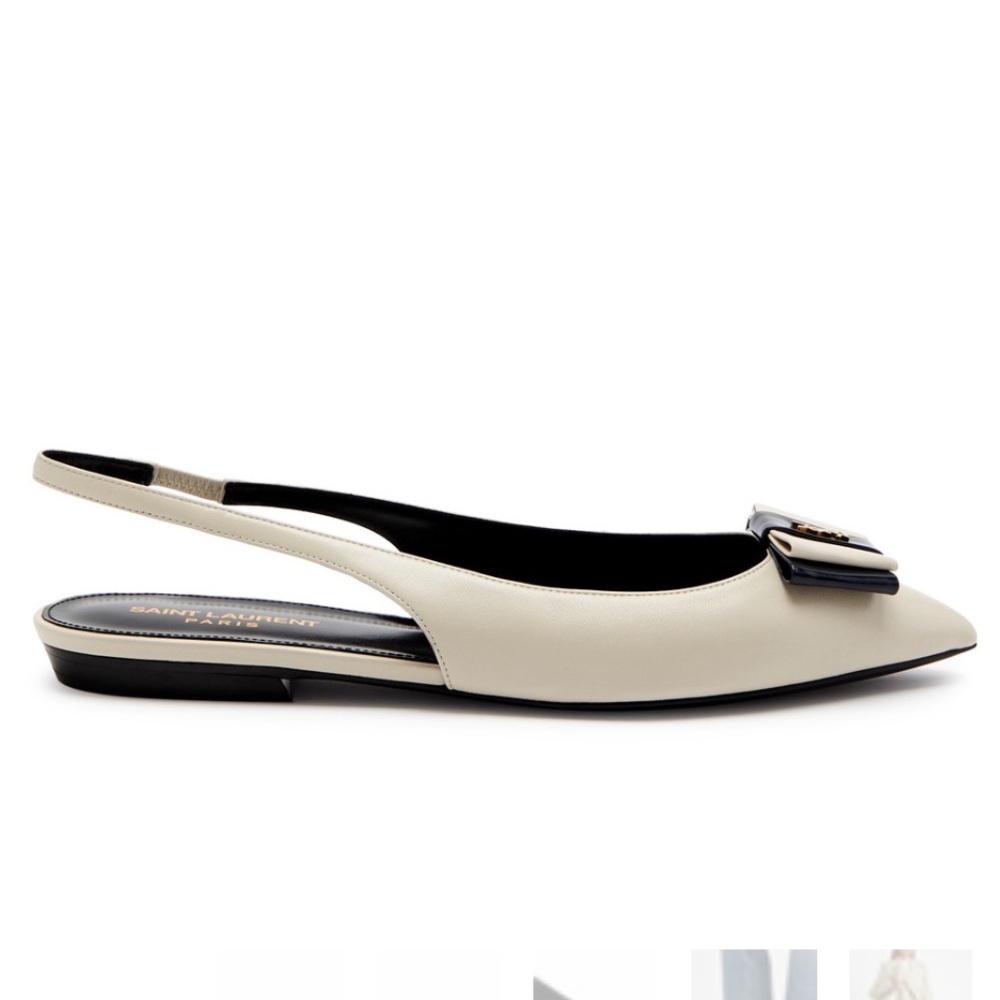Yves Saint Laurent Anais leather slingback flats - Picture 2 of 9